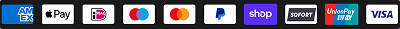 payment options available for Nudora: Visa, Mastercard, American Express, Discover, PayPal